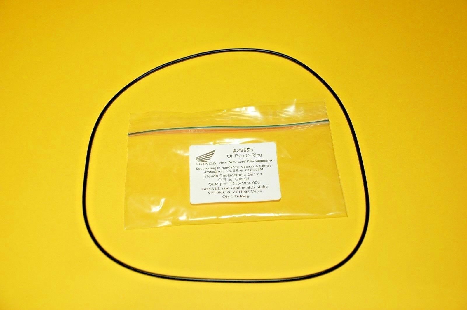 Honda V65 VF1100 ALL Oil Pan O-Ring 11315-MB4-000 NEW REPLACEMENT Non-OEM  Qty 1 - V65 Magna's And Sabre's Of Arizona