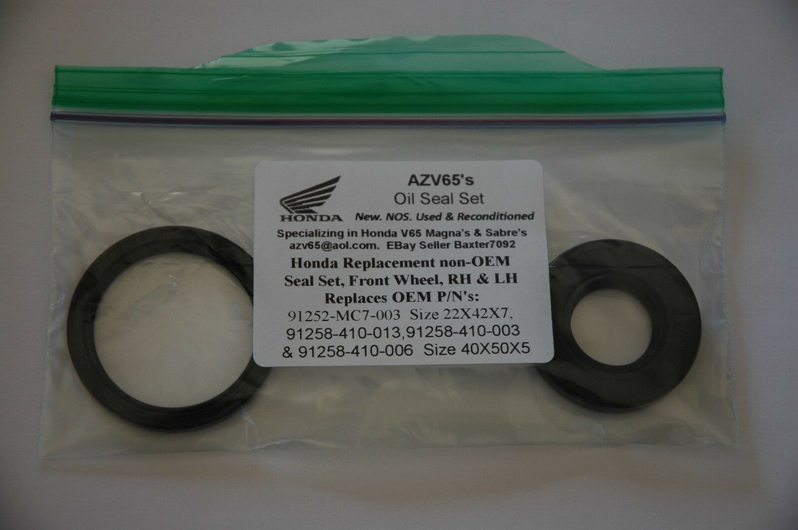 Honda V65 VF1100C Magna ALL, VF1100S Sabre ALL, Front & Rear Wheel Seals Qty 4