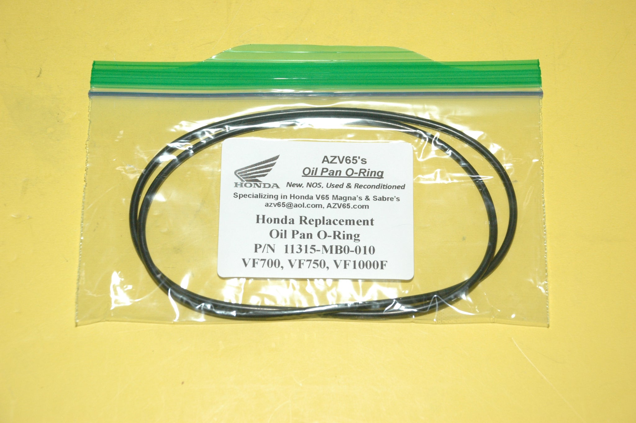 Honda VF700, 750 & 1000 Oil Pan O-Ring 11315-MB0-010 NEW REPLACEMENT Non-OEM  Qty 1