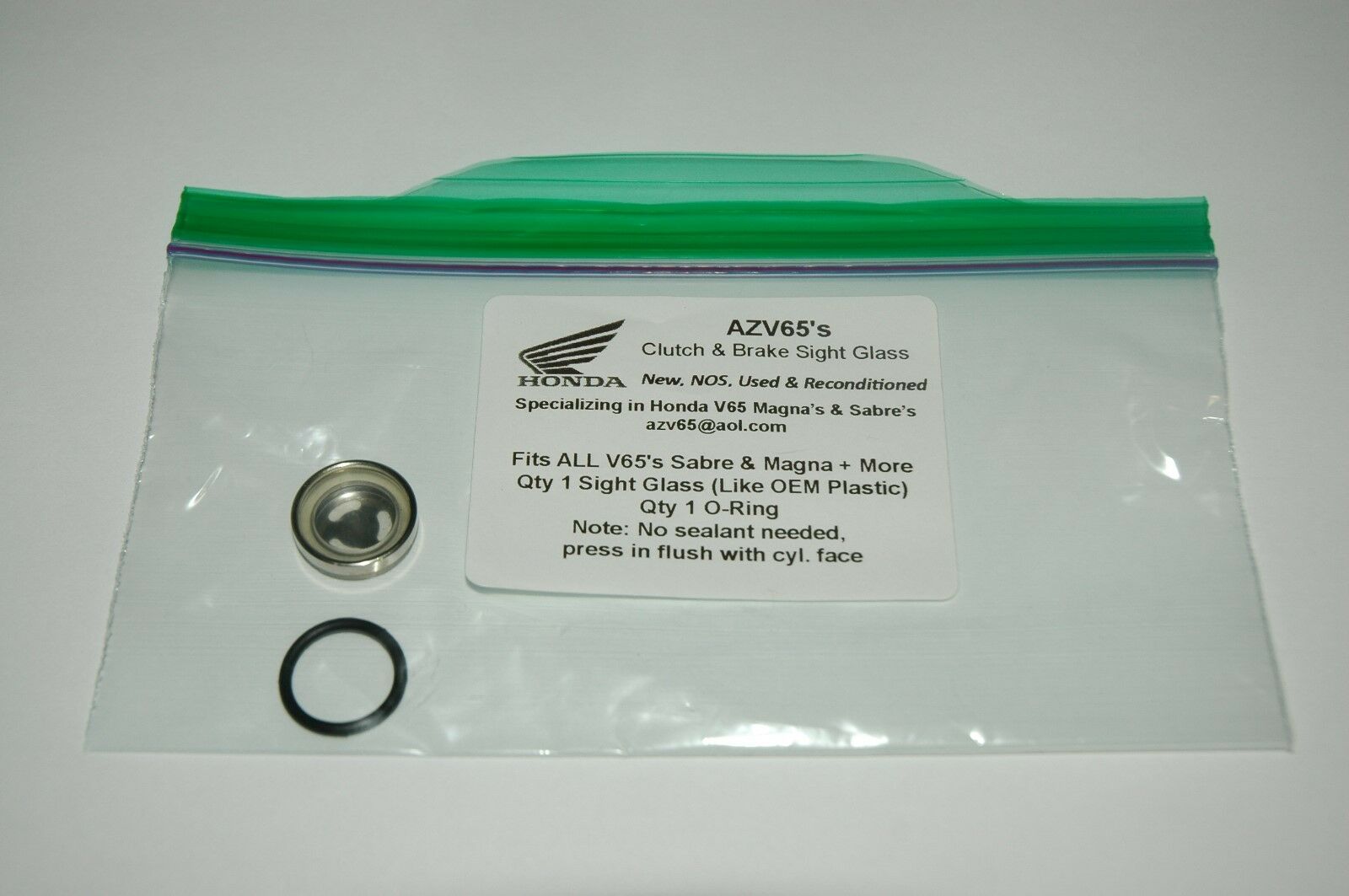 Honda V65 VF1100 Magna Sabre (Many other Bikes) SIGHT GLASS, like OEM - V65 Magna's And Sabre's Of Arizona