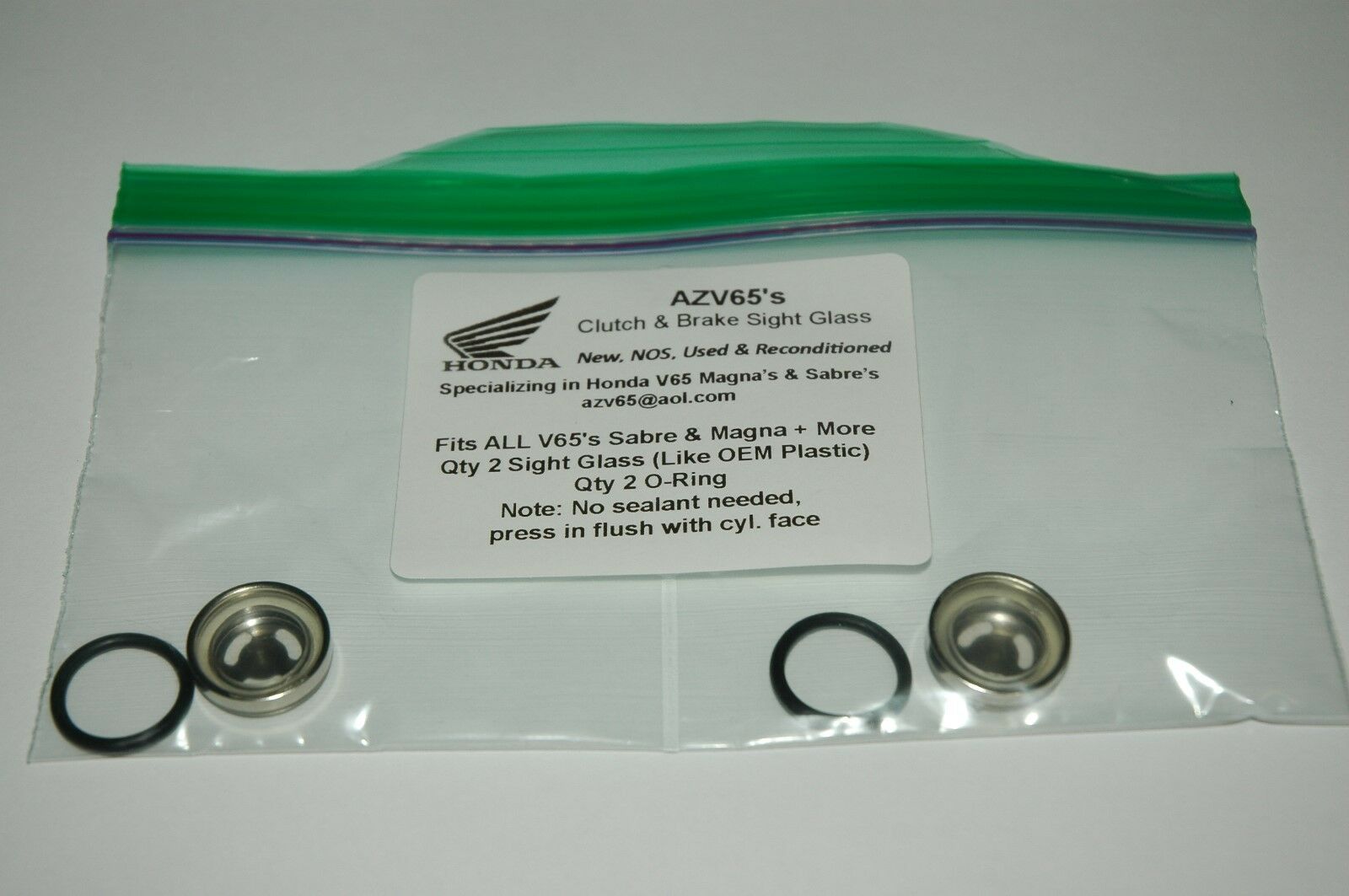 Honda V65 VF1100 Magna Sabre (Many other Bikes) Clutch Brake SIGHT GLASS, Qty 2 - V65 Magna's And Sabre's Of Arizona