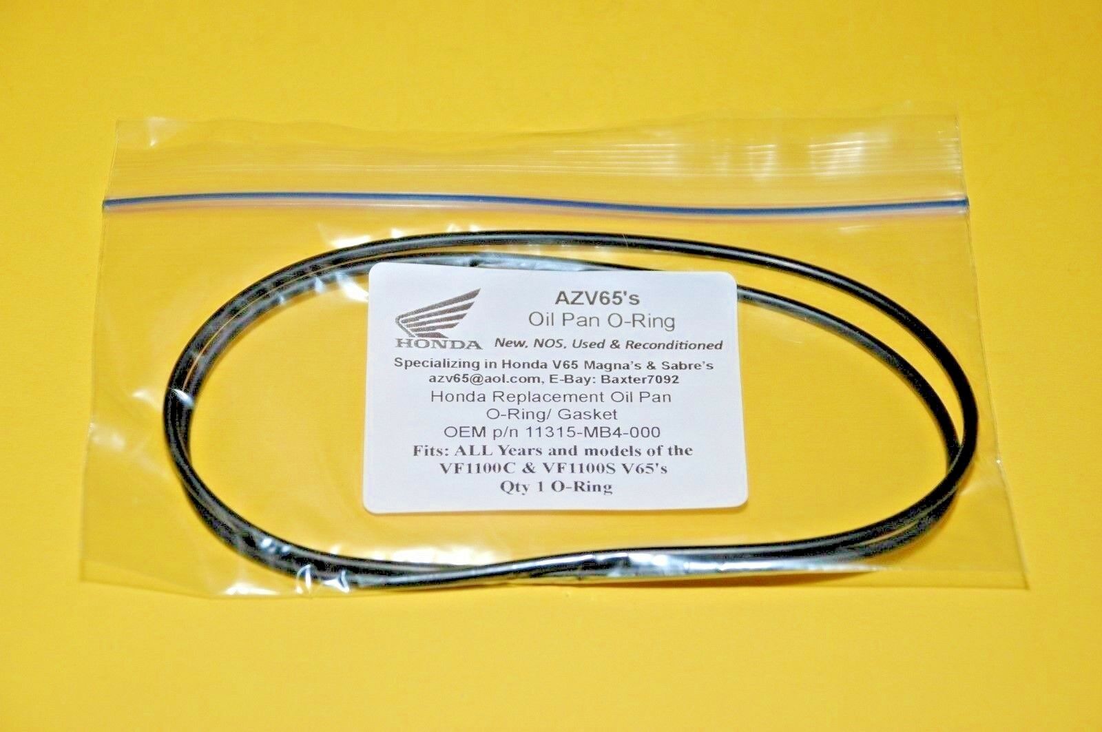 Honda V65 VF1100 ALL Oil Pan O-Ring 11315-MB4-000 NEW REPLACEMENT Non-OEM  Qty 1 - V65 Magna's And Sabre's Of Arizona