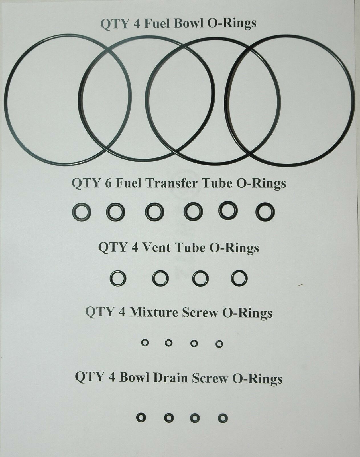 Honda V4 Carburetor O-ring set V4's V65, Magna & Sabre VF1100, V45 and More Carb Kit 1