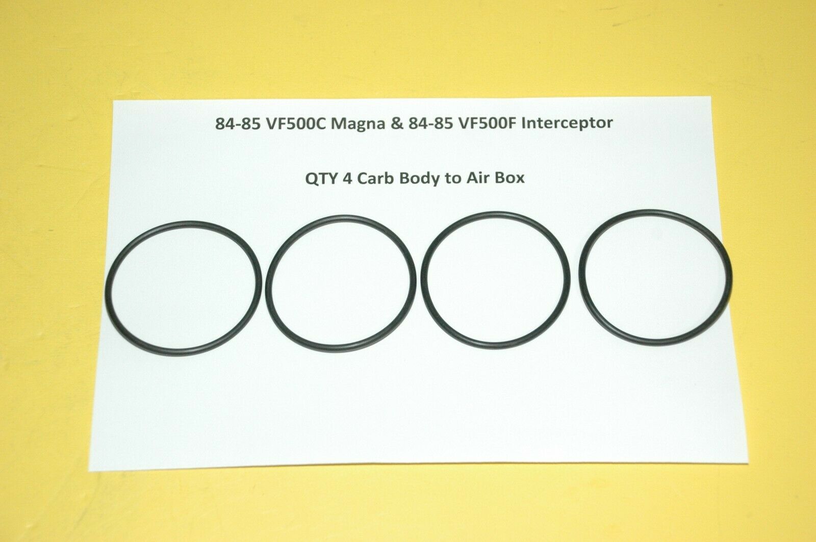Honda 84-85 VF500C Magna & 84-85 VF500F Intercepter V4 Carb to Air Box O-rings - V65 Magna's And Sabre's Of Arizona